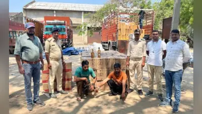 जालंधर से पटना जा रही 22 लाख की अंग्रेजी शराब जब्त, ट्रक समेत दो तस्कर गिरफ्तार